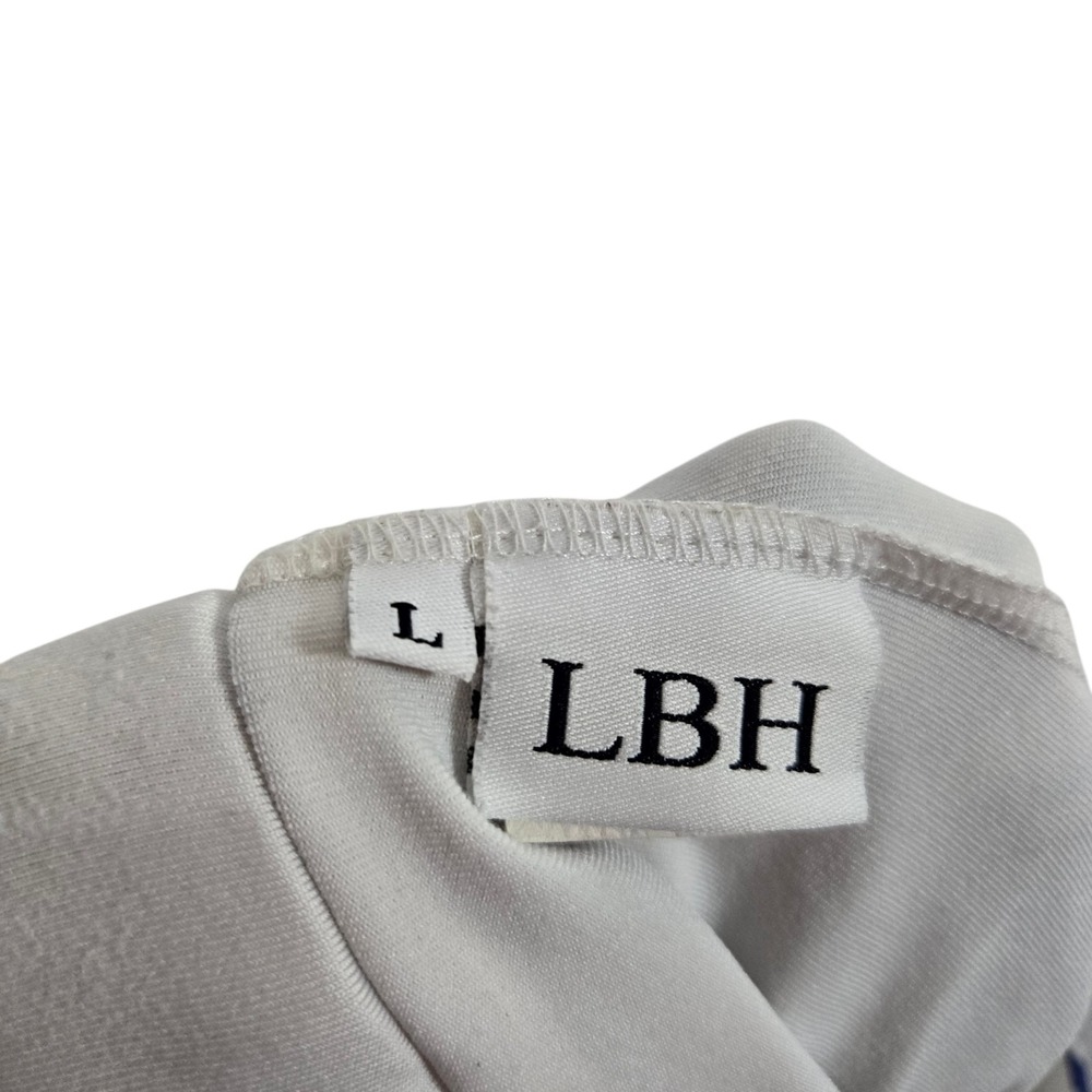 LBH Golf Skort Womens Large Blue Yellow Striped Elastic Waist Stretch Knit - Picture 5 of 8